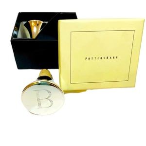 Pottery Barn silver wine stoppers with “B”monogram